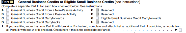 Form 3800 General Business Credit